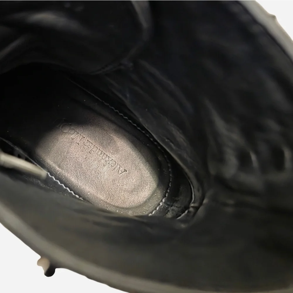 Alexander McQueen Tread Slick Spike Black Leather High-Top Sneaker Boot 39.5/9.5